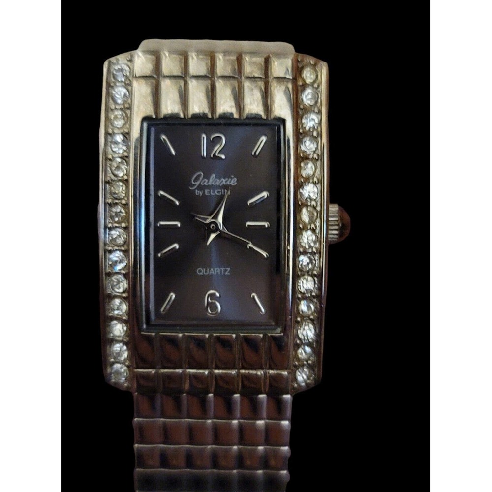 Gorgeous Ladies Galaxie By Elgin Crystals W1575 Watch Quartz 20mm Runs Perfect - Picture 2 of 11